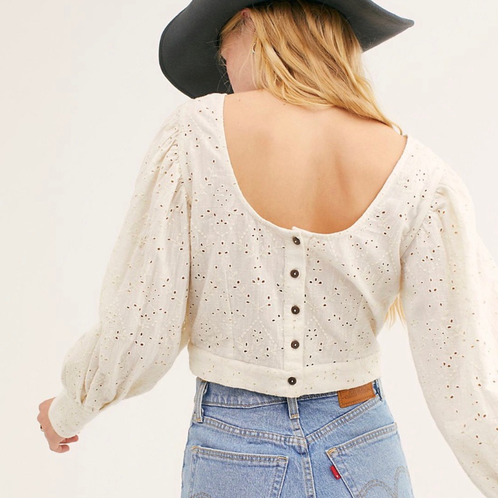 Free People Petunia Eyelet Top